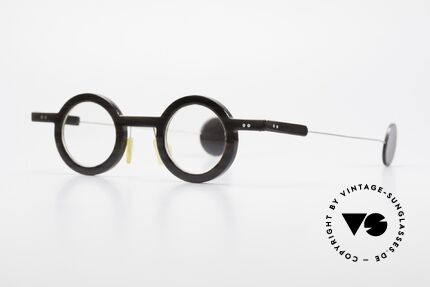P. Klenk Rugby 014 Genuine Horn Glasses Round, every horn model looks individual (pure natural material), Made for Men