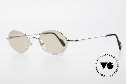 Cartier Filao Oval Platinum Sunglasses 90's, costly 'Platine Edition' (frame with platinum finish), Made for Men and Women