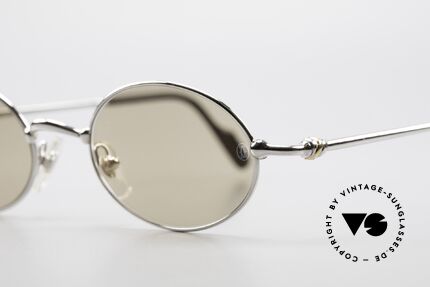 Cartier Filao Oval Platinum Sunglasses 90's, original Cartier mineral lenses (with CARTIER logo), Made for Men and Women