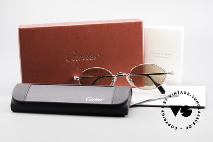 Cartier Filao Oval Platinum Sunglasses 90's, Size: medium, Made for Men and Women