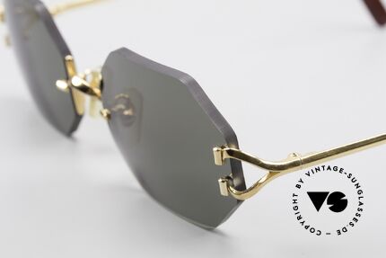 Cartier Rimless Octag - M Octagonal Luxury Sunglasses, precious OCTAG designer shades; 22ct GOLD-PLATED, Made for Men and Women
