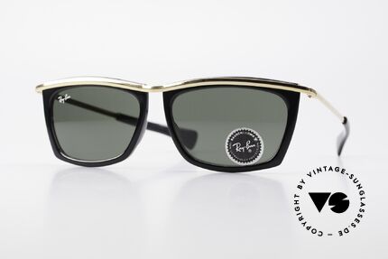 Ray Ban Olympian II Sunglasses Square 1980's, unisex model of the Ray Ban Olympian Collection, Made for Men and Women