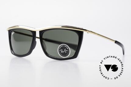 Ray Ban Olympian II Sunglasses Square 1980's, with B&L G15 mineral lenses; 100% UV protection, Made for Men and Women