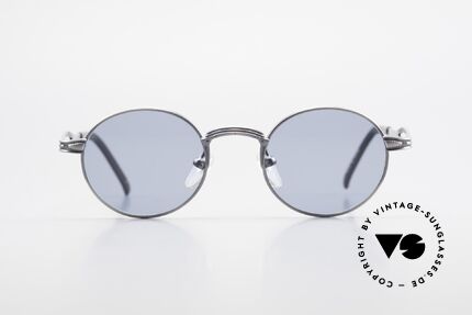 Jean Paul Gaultier 55-7107 Small Round Vintage Shades, 'metallic smoke silver' frame in SMALL size 44-20!, Made for Men and Women