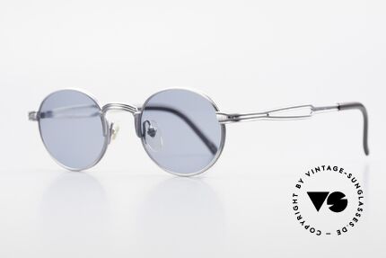 Jean Paul Gaultier 55-7107 Small Round Vintage Shades, blueberry colored sun lenses; 100% UV protection, Made for Men and Women