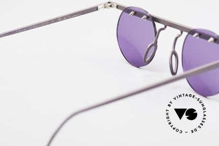 Theo Belgium Tita VII 5 Vintage Titanium Sunglasses, purple sun lenses could be replaced with optical lenses, Made for Men and Women