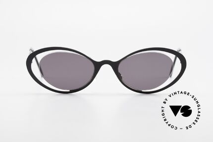 Theo Belgium LuLu Rimless Cateye Sunglasses 90s, fancy model: "rimless" & "rimmed" at the same time, Made for Women