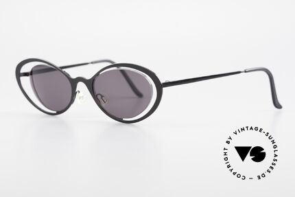 Theo Belgium LuLu Rimless Cateye Sunglasses 90s, lenses are fixed with a nylor thread (Cat's eye style), Made for Women