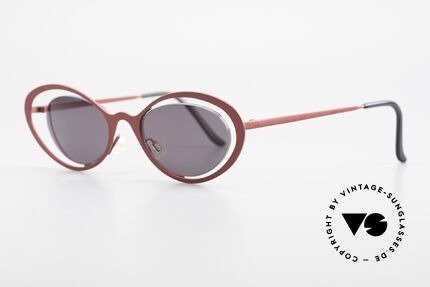 Theo Belgium LuLu Rimless Cateye Shades 90's, lenses are fixed with a nylor thread (Cat's eye style), Made for Women