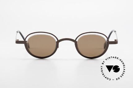 Theo Belgium Dozy Slim Crazy 90s Designer Sunglasses, fancy model: "rimless" & "rimmed" at the same time, Made for Men and Women