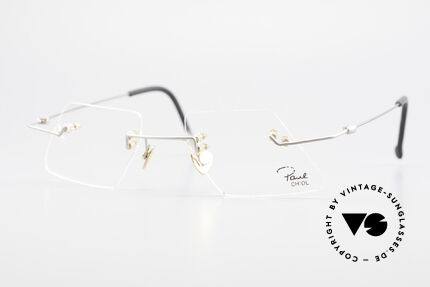 Paul Chiol 2001 Unique Rimless Eyeglasses, vintage 90's Paul Chiol designer eyeglass-frame, Made for Men and Women