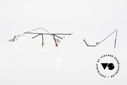 Paul Chiol 1998 Artful Rimless Eyeglasses 90's, vintage 90's Paul Chiol designer eyeglass-frame, Made for Men and Women