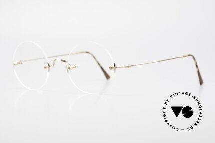 Lunor Classic Round GP Steve Jobs Glasses Rimless Gold, shown in STEVE JOBS biography and multiple on Google, Made for Men and Women