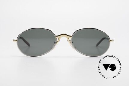 Bugatti 22126 Rare Oval 90's Vintage Shades, classic bicolored frame finish: silver and gold-plated, Made for Men