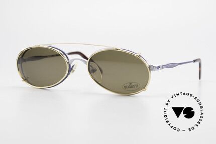 Bugatti 14164 Blue Frame With Golden Clip, classic Bugatti sunglasses from app. 1995/96, Made for Men