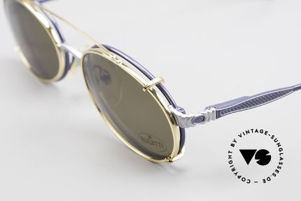 Bugatti 14164 Blue Frame With Golden Clip, blue metallic/silver vs. gold; never been worn, Made for Men