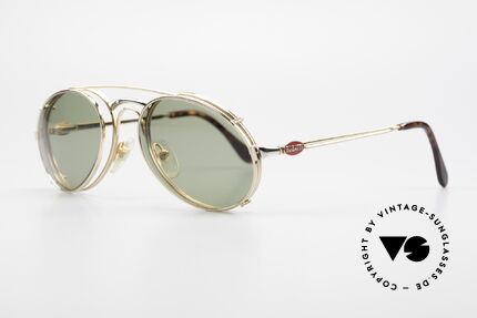 Bugatti 03308 True 80's Frame With Clip On, with flexible spring hinges (1. class wearing comfort), Made for Men