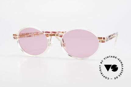 Cazal 510 Oval Pink Vintage Sunglasses, rare Cazal vintage glasses of the Crystal 500's Series, Made for Women