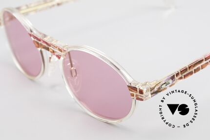 Cazal 510 Oval Pink Vintage Sunglasses, fantastic combination of shape, colors and materials, Made for Women