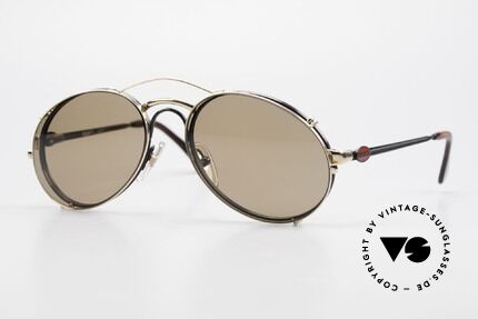 Bugatti 03326 Men's 80's Eyeglasses Clip On, classic vintage Bugatti sunglasses from approx. 1989, Made for Men