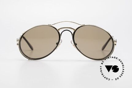 Bugatti 03326 Men's 80's Eyeglasses Clip On, distinctive Bugatti 'tear drop' shape; in 50mm size, Made for Men