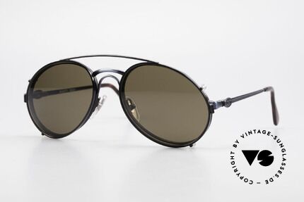 Bugatti 03328 Men's 80's Sunglasses Clip On, classic vintage Bugatti sunglasses from approx. 1989, Made for Men