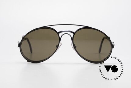 Bugatti 03328 Men's 80's Sunglasses Clip On, distinctive BUGATTI 'tear drop' shape; in 52mm size, Made for Men