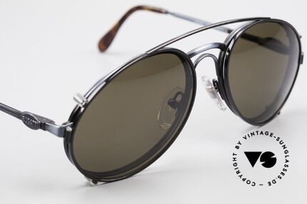 Bugatti 03328 Men's 80's Sunglasses Clip On, NO RETRO fashion, but an authentic old 80's original, Made for Men