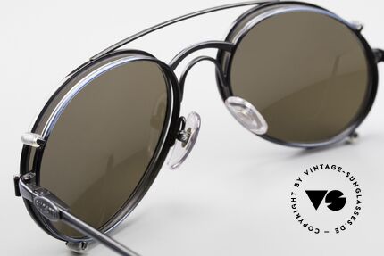 Bugatti 03328 Men's 80's Sunglasses Clip On, frame has two small scratches (rim, inside, at the top), Made for Men