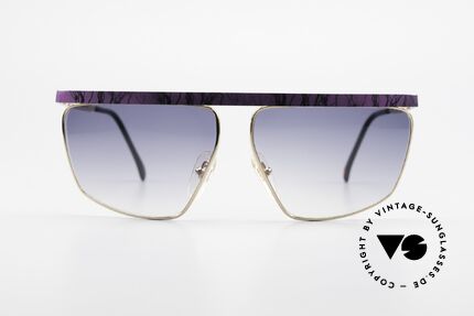 Casanova CN7 Gold-Plated Luxury Sunglasses, GOLD-PLATED metal frame with purple-marbled bar, Made for Men and Women