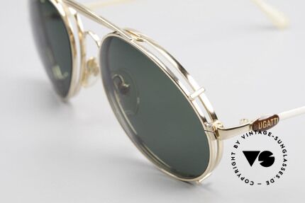 Bugatti 65987 Gold Plated Frame Clip On, true rarity straight from the 80's; Eye-catcher!, Made for Men