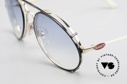 Bugatti 65987 Vintage Frame With Clip On, gold-plated / white frame + red logos, size 54, Made for Men