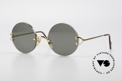 Cartier Madison Round Luxury Sunglasses 90's, noble rimless CARTIER luxury sunglasses from 1997, Made for Men and Women