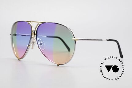 Porsche 5623 One Of A Kind 6times Gradient, sextuple colored: purple/blue/pink olive/green/yellow, Made for Men and Women