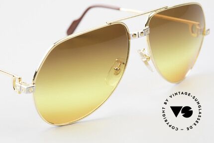 Cartier Vendome Santos - M One Of A Kind 80's Collectible, with fancy tricolored sun lenses (typically 80's fashion), Made for Men and Women
