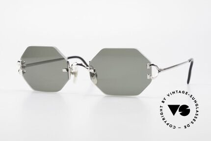 Cartier Rimless Octag - M Octagonal Luxury Sunglasses, octagonal rimless CARTIER luxury shades from '97, Made for Men and Women