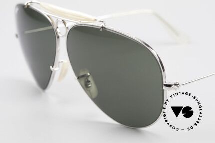 Ray Ban Shooter White Gold 80's Limited Edition, green/gray G15 B&L lenses; 100% UV protection, Made for Men
