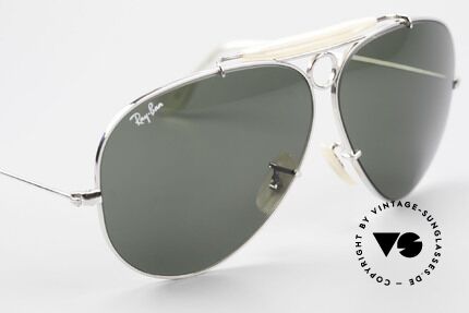 Ray Ban Shooter White Gold 80's Limited Edition, never worn (like all our vintage Ray Ban eyewear), Made for Men