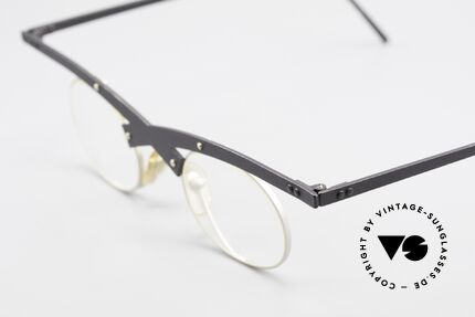 Theo Belgium Hio 11S Crazy 90's Vintage Eyeglasses, crazy 1990's metal eyeglasses in top-quality; art object!, Made for Men and Women
