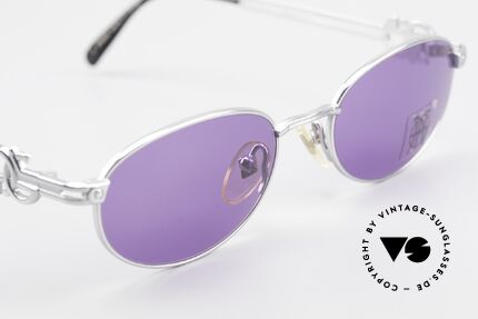 Jean Paul Gaultier 57-5101 Oval JPG Vintage Sunglasses, with purple sun lenses (for 100% UV protection), Made for Men and Women