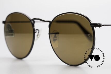 Ray Ban Round Metal 47 Small Round Diamond Hard, unworn Bausch&Lomb sunglasses + old Ray-Ban case, Made for Men and Women