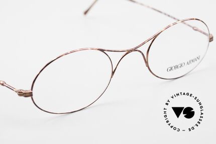 Giorgio Armani 229 The Schubert Glasses by GA, small, plain and puristic 'wire glasses' with a X-bridge, Made for Men and Women