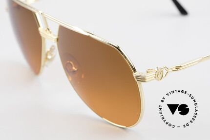 Maserati 6130 Luxury Aviator Sunglasses 80's, lenses are tinted like a sunset; unique fashion accessory, Made for Men