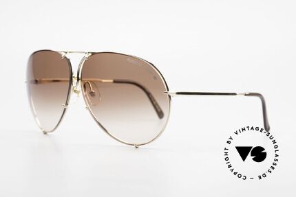 Porsche 5621 Golden Aviator XL Sunglasses, the legend with interchangeable lenses; true vintage, Made for Men