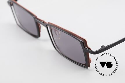 Theo Belgium Tarot Square Designer Sunglasses, striking, square frame with elements in black and red, Made for Men and Women