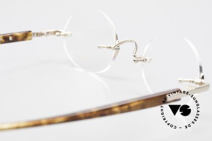 Lunor Classic Oval GP Oval Rimless Frame Gold Plated, of course unworn; Classic V Oval, Titanium, handmade, Made for Men and Women