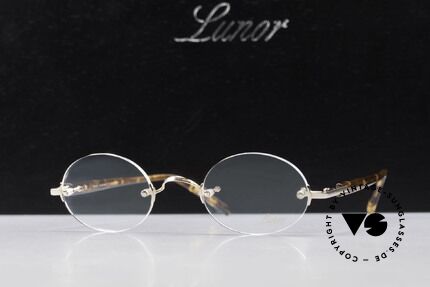 Lunor Classic Oval GP Oval Rimless Frame Gold Plated, Size: small, Made for Men and Women