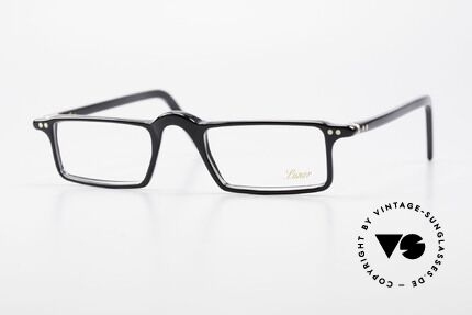 Lunor A5 221 Classic Black Reading Glasses, striking, square Lunor reading specs; Acetate collection, Made for Men and Women