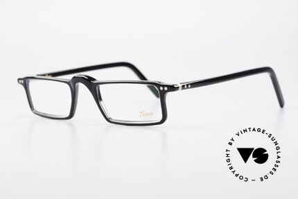 Lunor A5 221 Classic Black Reading Glasses, well-known for the "W-bridge" & the plain frame designs, Made for Men and Women