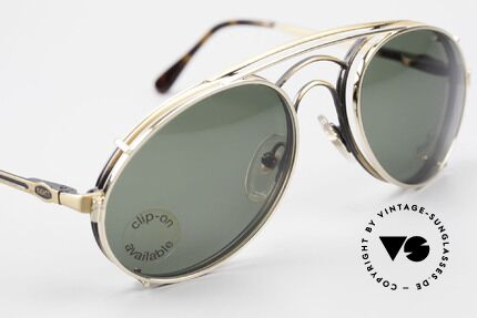 Bugatti 07823 Old 80's Glasses With Clip On, unworn (like all our vintage Bugatti designer shades), Made for Men